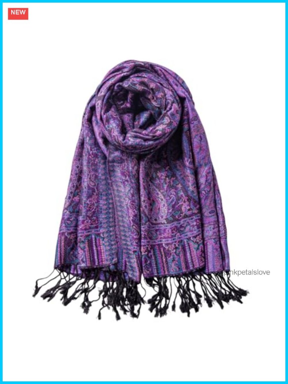 Reversible Pashmina Feel Wrap Scarf Unisex Viscose Acrylic Large